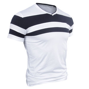 Vêtements de qualité en gros à manches courtes Patchwork poids lourd Normal t-shirt Slim Fit100 % coton Vintage t-shirt Bale - Product Image 2