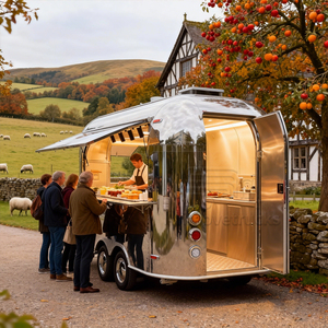 Food Truck rétro de haute qualité pour hot-dogs, hamburgers, kebabs, poulet frit, nourriture <span class=keywords><strong>maison</strong></span>, à vendre - Product Image 4
