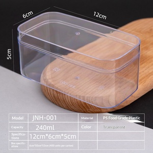 Boîte rectangulaire transparente en plastique PS rigide avec couvercle pour pâtisserie, biscuits, desserts, et stockage alimentaire - Product Image 6