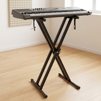 Portable Double-X Shaped Electronic Keyboard Stand Adjustable Height 30-100cm Lightweight Iron Structure Quick Setup for Band