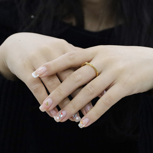 Bamboo Joint <b>Titanium</b> Steel <b>Ring</b> For Women Gold Color Geometric Shape Fashion Jewelry Gift Occasion - Product Image 1