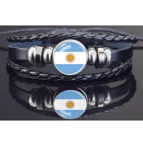 Groothandel Fijne Sieraden Mode Sieraden Souvenir Custom Vlag Armband Land Vlaggen Nationale Vlag Polsband Voor Promotie Cadeau