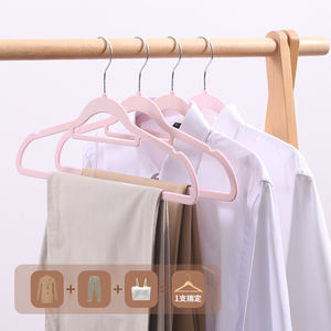 Uomo donna gonna camicia pantaloni pantaloni floccato <span class=keywords><strong>appendiabiti</strong></span> in velluto grigio nero <span class=keywords><strong>appendiabiti</strong></span> con clip - Product Image 4