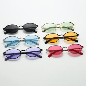 Fashion Custom Logo <b>Metal</b> <b>Frame</b> Colorful Lenses Sunglasses Wholesale Customize OEM Men UV400 Anti-Glare Driving Unisex Vintage - Product Image 4