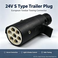 Prise de remorque européenne 24V, 7 broches, en plastique, contact à vis ISO3731 pour remorque