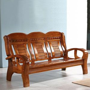 Chinese Style Solid Wood Sofa Set <b>U</b> Shape <b>Living</b> Room Furniture Durable All Wood Sofa For Small Apartment Office Use - Product Image 2