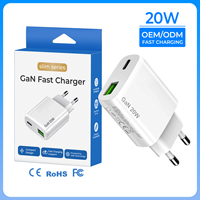 Chargeur rapide et adaptateur d'alimentation Ultra Slim 20W Gan avec USB C et un port OVP et OTP protégé pour iPhone