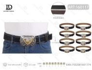 Fibbia in metallo argentato da 5,0 cm di larghezza, stile rotondo con accenti dorati per abbigliamento maschile - Product Image 1