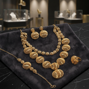 Collares de Moda al por Mayor, Chapados en Oro de 14K, 18K y 24K, Estilo Dubái, Juego de Joyería de Latón, Diseño Turco, Juego de Joyería Tradicional - Product Image 3