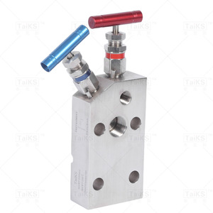 Collecteur à deux vannes à bride coplanaire personnalisable avec vannes de régulation à filetage interne - Product Image 1
