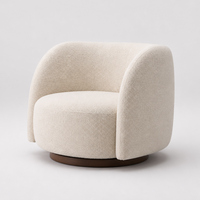 Fauteuil pivotant Boucle avec accoudoirs rembourrés, fauteuil de lecture moderne, canapé individuel pour salon et chambre à coucher