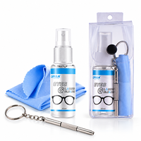 Kit de nettoyage de lentilles personnalisé de 30 ml avec spray nettoyant, chiffon en microfibre, étiquette privée OEM, nettoyant pour lunettes, lunettes de soleil