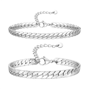 Fashion Fine Jewelry Link Chain Bracelet <b>Mens</b> Stainless Steel Cubans Chain Bracelet for Wedding Trendy Punk Style Unisex - Product Image 1