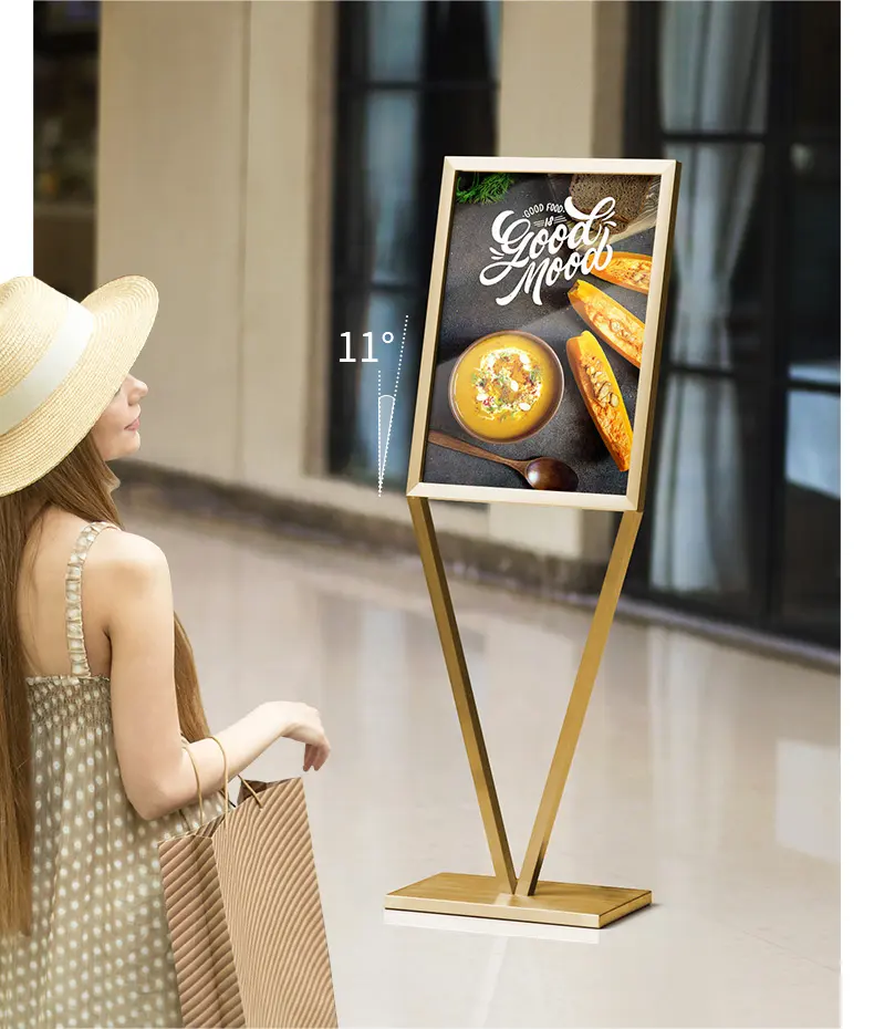 Billboard Display Poster Stand V Style portable billboard Signboard retail A frame stand book Shelf Floor Stand