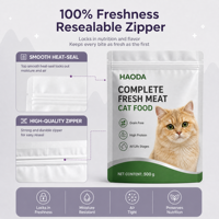 Sachet Doypack Personnalisé Imprimé en Usine 2,5 kg avec Fermeture Zip Refermable pour Aliments pour Chats, Sac d'Emballage Alimentaire en Plastique de Qualité Alimentaire pour Animaux de Compagnie OEM ODM
