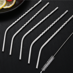 Pailles réutilisables en acier inoxydable SFST0303, 6 droites, 6 courbées, personnalisables - Product Image 5