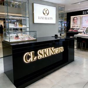 Lettres en relief 3D personnalisées avec halo lumineux, signalétique en acier inoxydable brossé doré de luxe rétroéclairée pour la réception d'hôtel et le bureau - Product Image 2