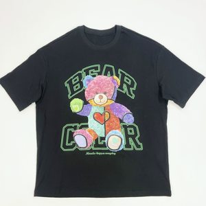 Custom Cotton 200g Silk Screen Printed T-Shirt Men Regular Fit Casual Graphic Tee Manufacturer Logo Printing Service
