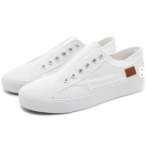 Zapatillas Blancas Sin Cordones con Diseño de Punta Redonda, Suela de Goma Transpirable, Entresuela de TPU, Parte Superior de Tejido, Aptas para Todas las Estaciones - Product Image 3
