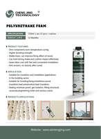 Mousse isolante en polyuréthane monocomposant, adhésif en spray, mousse expansive pour la construction et le remplissage de grands espaces