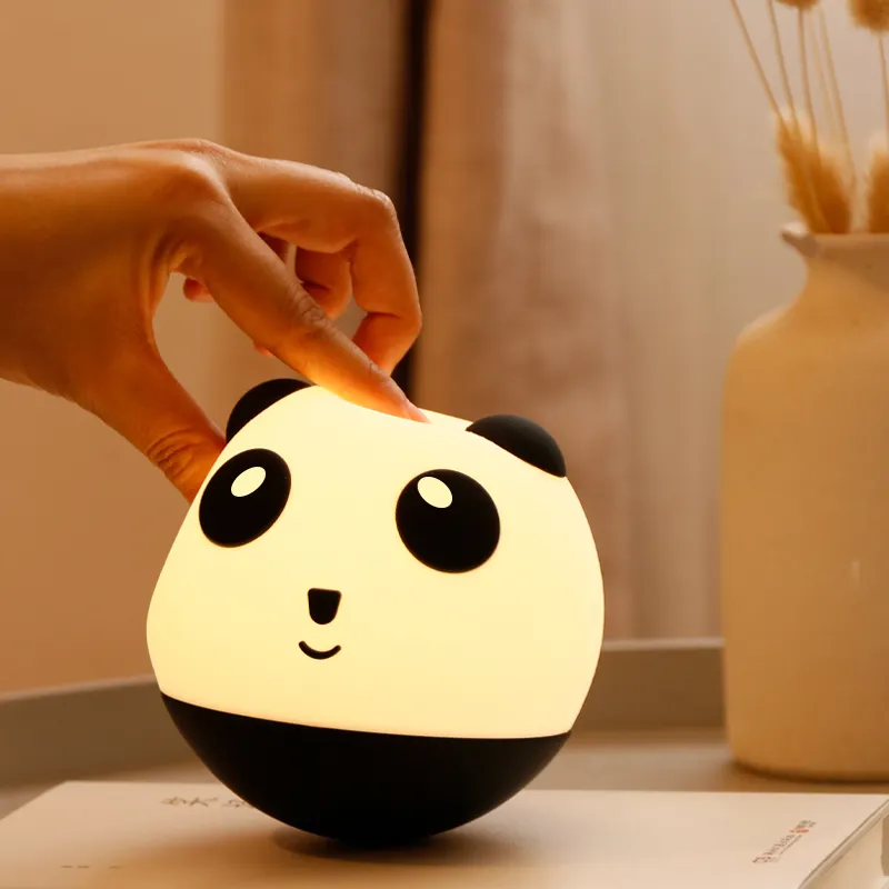 Neue Babybettlampen Karikatur Haustiere Kaninchen Panda Silikon Schlaf Led-Kinderlampe Glühbirne Nachtlicht für Kinder