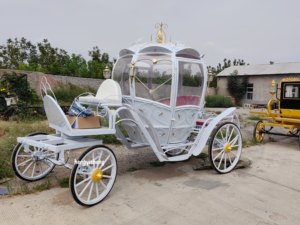 Chariot de citrouille pour balades panoramiques, calèche à chevaux avec chariot de citrouille décoré - Product Image 1