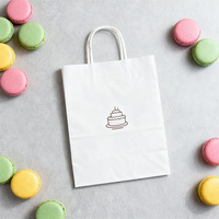 Sacs en papier kraft recyclables avec poignées en corde de coton, logo personnalisé, fond carré, emballage en vrac, impression numérique