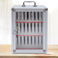 Armoire de rangement pour téléphones portables en alliage d'aluminium à 24 compartiments, à fixer au mur, pour salles de classe ou salles de conférence