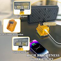 Projecteur LED portable sans fil rechargeable pour garage, extérieur, camping, réparation en usine, lampe de travail d'urgence