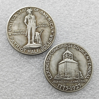 Pièces de monnaie commémoratives de style antique, demi-dollar américain de 1925 (Sesquicentenaire de Lexington-Concord), cadeaux, décoration intérieure
