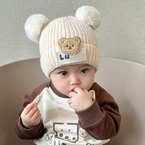 <span class=keywords><strong>Bonnet</strong></span> <span class=keywords><strong>en</strong></span> laine tricoté pour enfants-conception de dessin animé mignon-chapeau de bébé de style garçons et filles d'hiver-chaud et protecteur pour le chapeau d'oreilles - Product Image 1