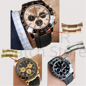 Bliger 20mm en acier inoxydable incurvé lien fin connexion sans couture <span class=keywords><strong>montre</strong></span> respirant <span class=keywords><strong>bracelet</strong></span> en <span class=keywords><strong>cuir</strong></span> en caoutchouc - Product Image 5