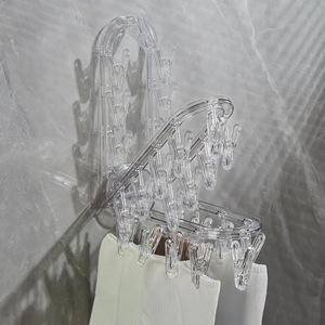 Suction Cup Folding <b>Clothes</b> Hanger <b>Wall</b> <b>Mounted</b> <b>Drying</b> <b>Rack</b> For Socks And Underwear Organizer Rectangle Shape - Product Image 3