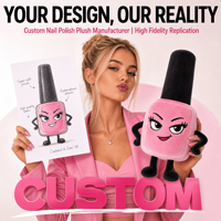 Peluche personnalisée Sassy Nail Polish, OEM ODM, jouet en peluche haute fidélité, breloque maquillage, cadeau, solutions de marque d'élite, plus mascotte