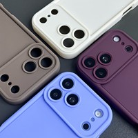 Coque de téléphone portable en gros, couleur unie, toucher soyeux, protection d'objectif pour iPhone 18 Pro Max 17 16