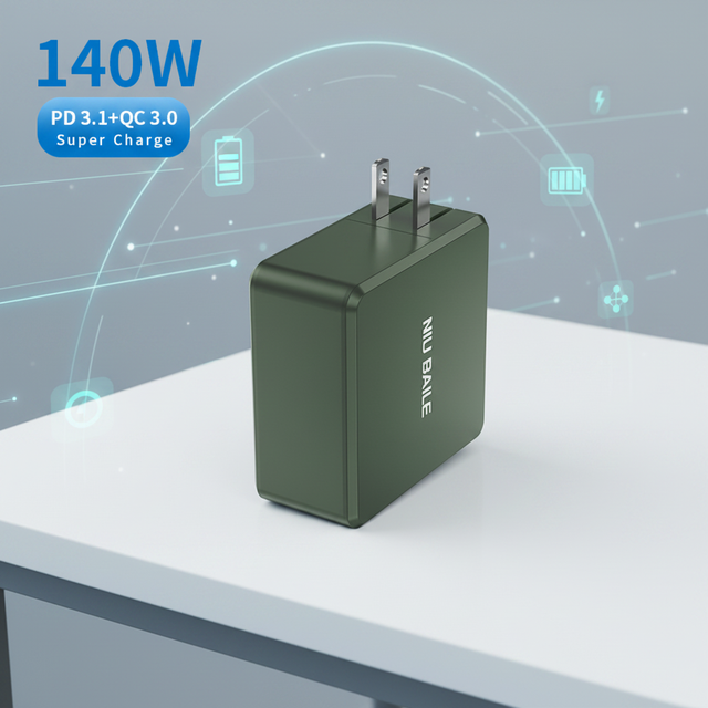 140W GaN 4-Port 2C1A Wall Charger PD 3.1 Fast Charging Fireproof Protection for Laptop Mobile Phone Smart Watch | RoHS Certified