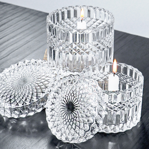 Latest Glass Candle Holder Jar with Lid Wholesale Heat Resistant <strong>Large</strong> Tealight Cup Wedding Decor Windproof Glass <strong>Candlestick</strong> - Product Image 1
