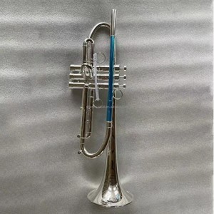 <span class=keywords><strong>Trompeta</strong></span> de Latón Amarillo de Alta Calidad <span class=keywords><strong>con</strong></span> Acabado Plateado, Afinación Bb, para Músico Profesional - Product Image 1