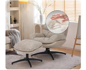 Sillón Moderno Giratorio de Tela con Tapizado Acolchado y Reposapiés, Mueble de Salón Reclinable - Product Image 3