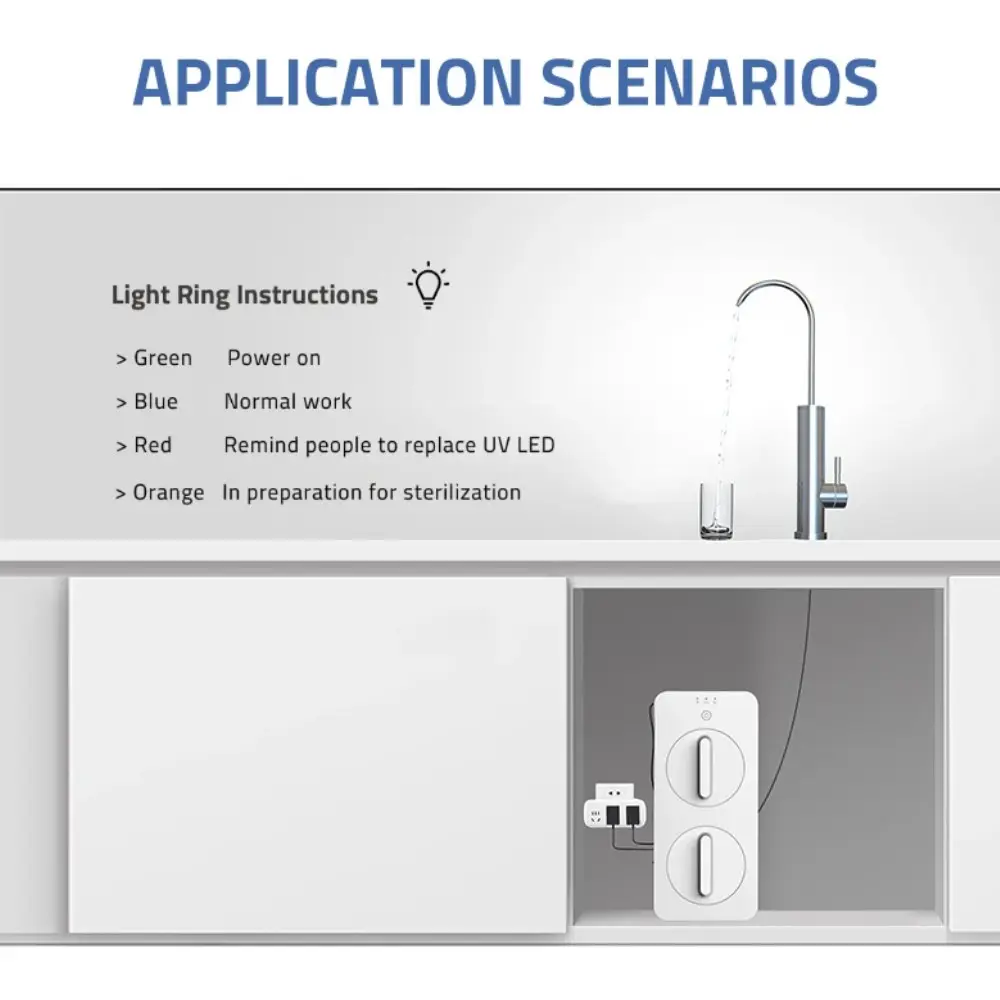 Agua Topone automático UV lámpara Led esterilizador fábrica al por mayor filtro de agua UV o purificador máquina de uso doméstico