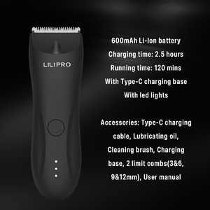 Recortadora de vello corporal impermeable LILIPRO B9 con batería de larga duración, <span class=keywords><strong>afeitadora</strong></span> íntima, recortadora de vello púbico para hombres. - Product Image 3