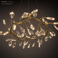 Lustre moderne de luxe en cristal doré, hauteur réglable, taille moyenne, à intensité variable, pour salle à manger, îlot de cuisine, bureau à domicile