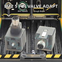Adaptateur de valve DIN M12 5 broches 1A-1-3-M12-5 Adaptateur de valve DIN DIN 43650 Form a 2P + PE Compatible Hirschmann Belden VAD 12141