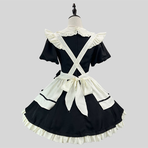 Lolita Style Maid Dress With Apron Flutter Sleeves Sweet Cosplay Costume For Anime Role Play - Product Image 3