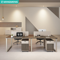 Bureaux de bureau modernes pour 4 à 6 personnes, mobilier de bureau pour employés avec armoires, bureaux informatiques ouverts, bureaux pour employés