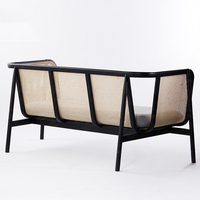 Canapé moderne en rotin pour patio Mobilier de salon pour l'intérieur et l'extérieur Ensemble de canapés en rotin rembourrés