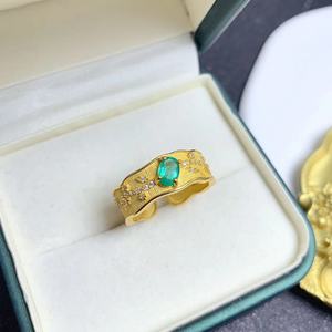 Gran oferta, bomba <span class=keywords><strong>de</strong></span> <span class=keywords><strong>baño</strong></span> <span class=keywords><strong>de</strong></span> Esmeralda Natural <span class=keywords><strong>de</strong></span> Plata <span class=keywords><strong>de</strong></span> Ley 925 sin deslustre con anillos chapados en oro <span class=keywords><strong>de</strong></span> 4mm * 6mm18k - Product Image 4