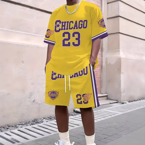 Conjunto de Camiseta de Baloncesto para Hombre Chicago 23, Impresión Sublimada, Transpirable, Corte Holgado, Manga Corta, Ropa Deportiva de Verano - Product Image 1