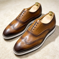 Nouvelle conception, chaussures Oxford en cuir de vache véritable respirant pour hommes, taille plus, à lacets, antidérapantes, formelles, pour le bureau, la carrière, les occasions habillées