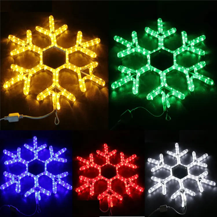 Top sale custom outdoor LED 2D motif hanging snowflake light